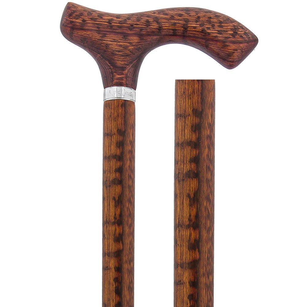 Royal Canes Fritz Walking Cane w/ Genuine Snakewood Handle & Shaft w/ Silver Collar
