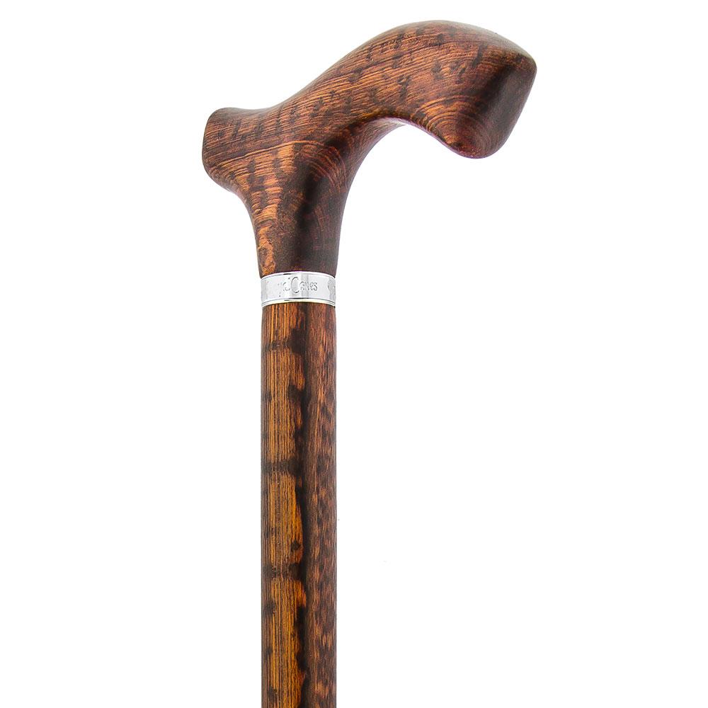Royal Canes Fritz Walking Cane w/ Genuine Snakewood Handle & Shaft w/ Silver Collar