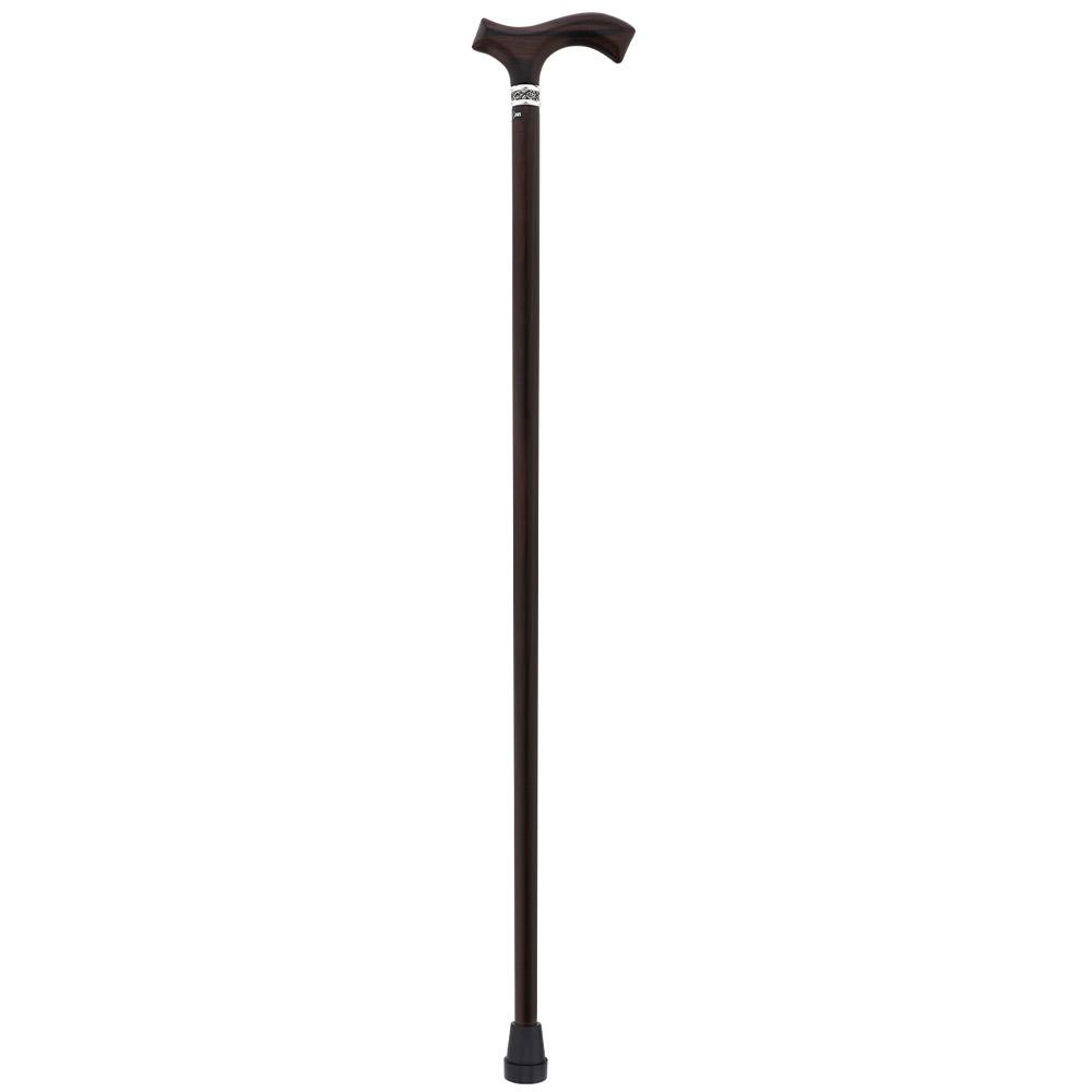 Royal Canes Ebony Frtiz Handle Walking Cane with Genuine Ebony Wood Shaft and Silver Collar