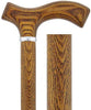 Royal Canes Espresso Brown Frtiz Handle Walking Cane with Ash Wood Shaft and Silver Collar