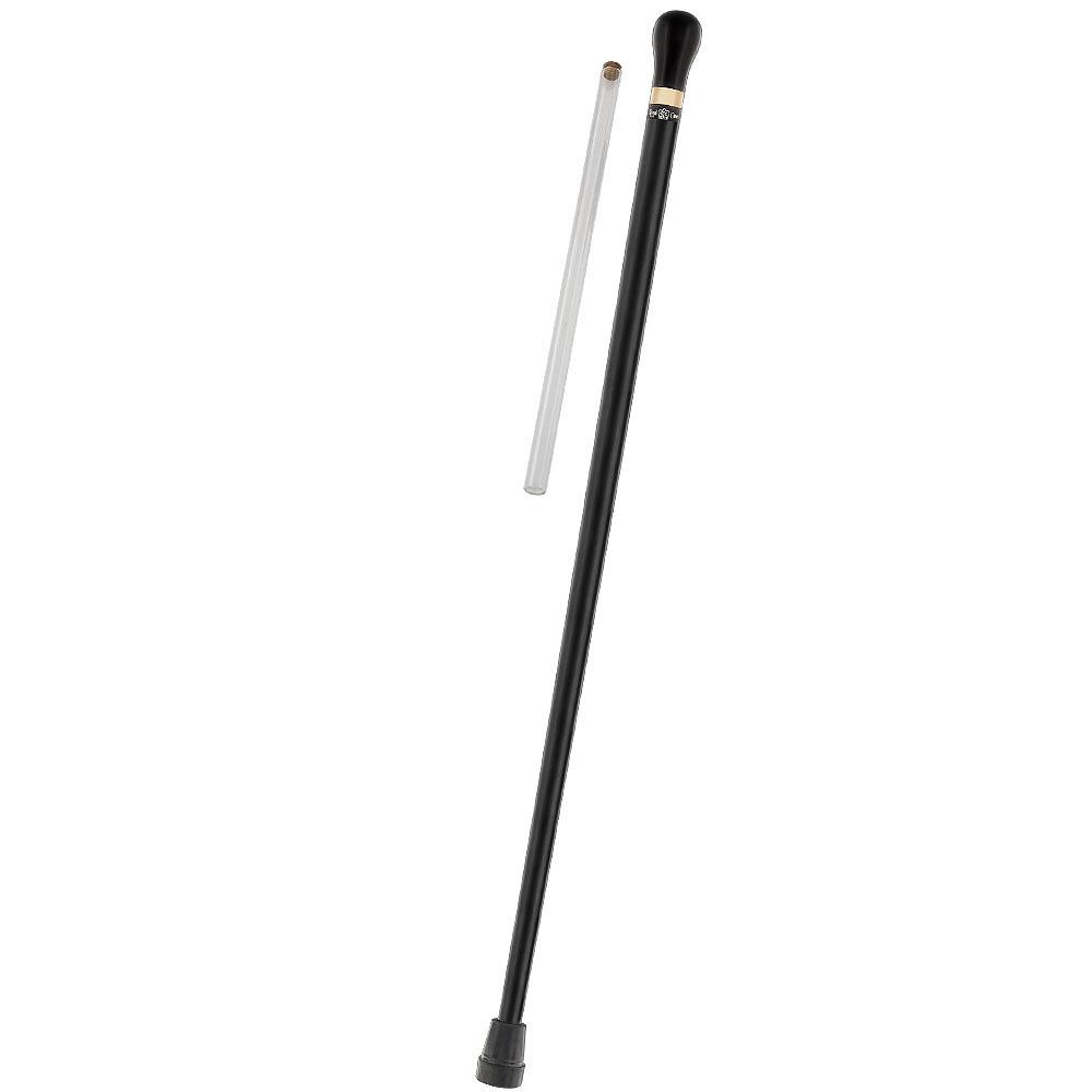 Royal Canes Brandy Flask Smuggler Knob Walking Stick With Black Beechwood Shaft and Brass Collar