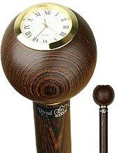 Royal Canes Wenge Wood Small Ball Clock Handle Walking Stick With Wenge Shaft And Brass Collar