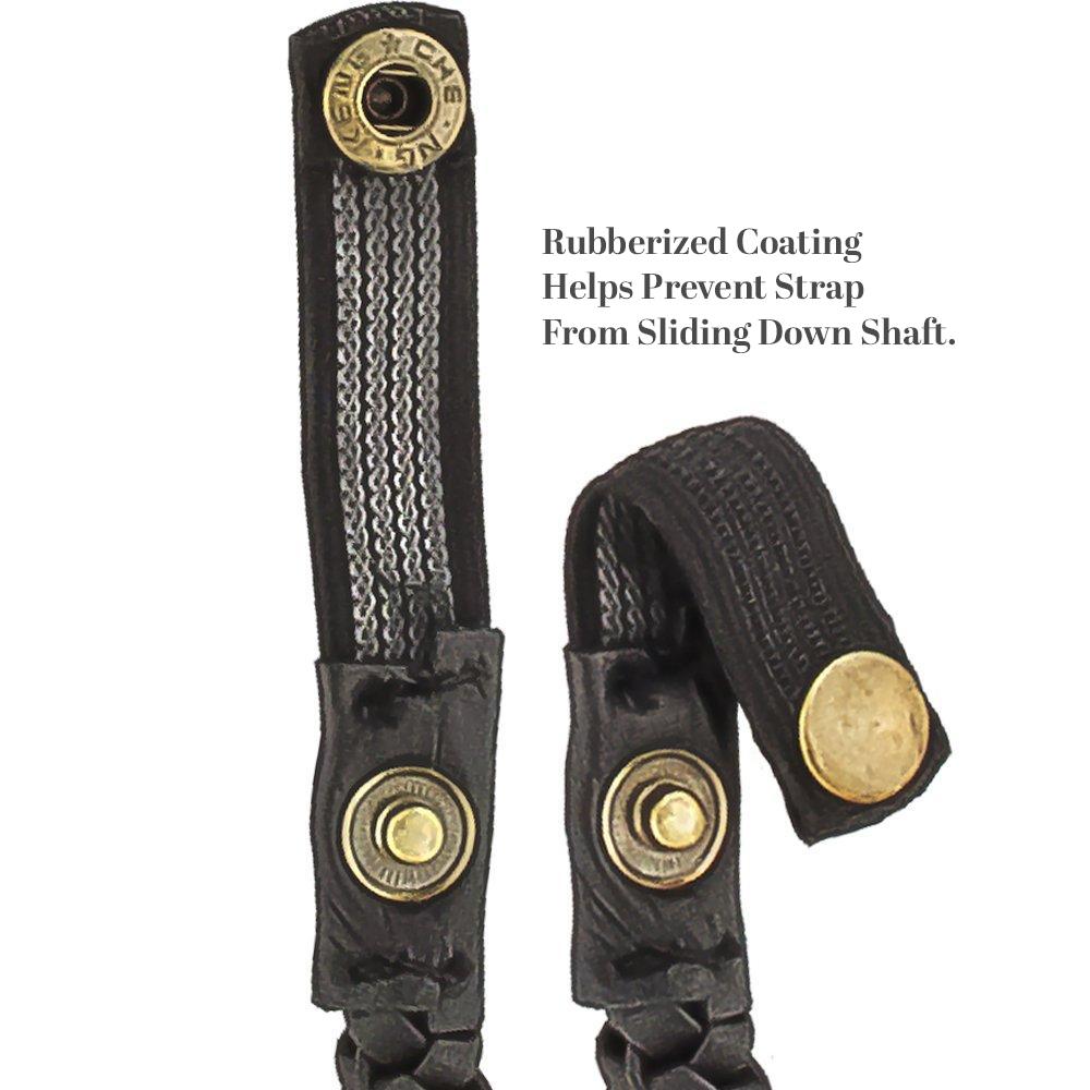 Royal Canes Cane Wrist Strap with Snap - Faux Braided Black Leather
