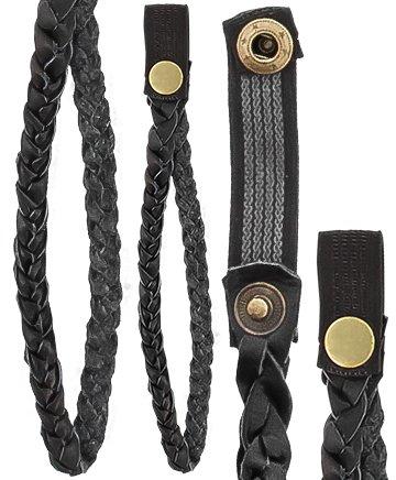 Royal Canes Cane Wrist Strap with Snap - Genuine Black Braided Leather (fits 18mm + sized shafts)