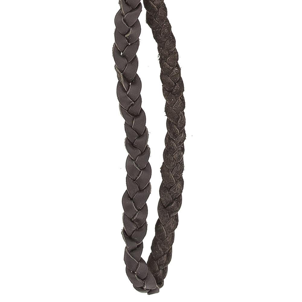 Royal Canes Cane Wrist Strap with Snap - Genuine Brown Braided Leather