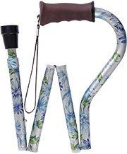 Royal Canes Heavenly Gardens Adjustable Folding Offset Walking Cane with Comfort Grip
