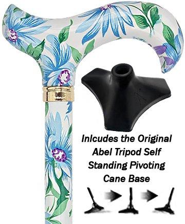 Royal Canes Heavenly Gardens Designer Derby Adjustable w/ Able Tri Pod Base