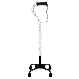 Royal Canes Holiday Cheer Convertible Quad Base Walking Cane with Comfort Grip - Adjustable Shaft