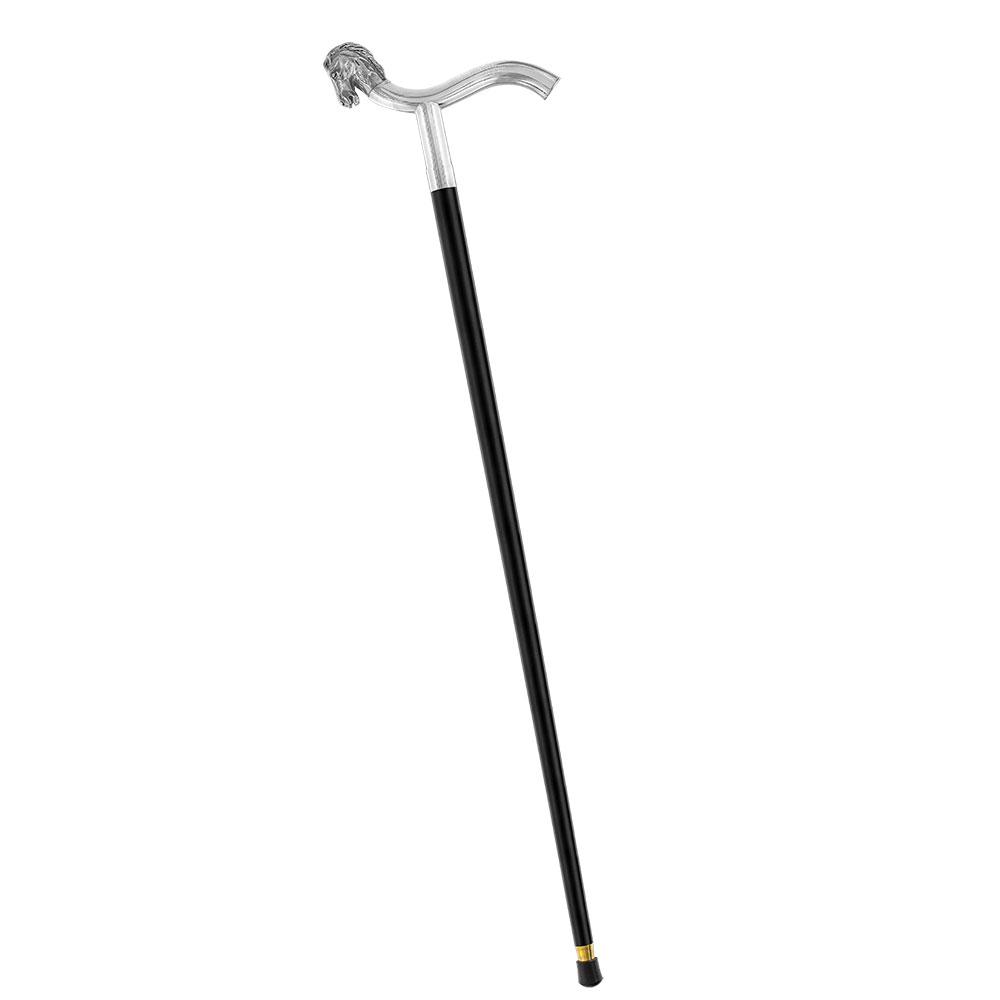 Royal Canes Silver 925r Horse Head Fritz Handle Walking Cane with Black Beechwood Shaft and Collar