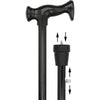 Royal Canes Black Adjustable Orthopedic Handle Walking Cane with Retractable Ice Tip and Collar