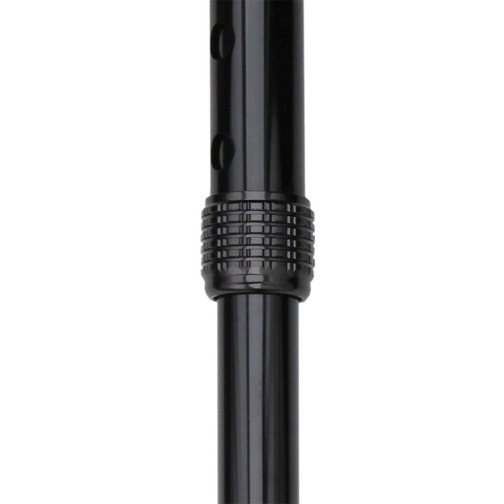Royal Canes Black Adjustable Orthopedic Handle Walking Cane with Retractable Ice Tip and Collar