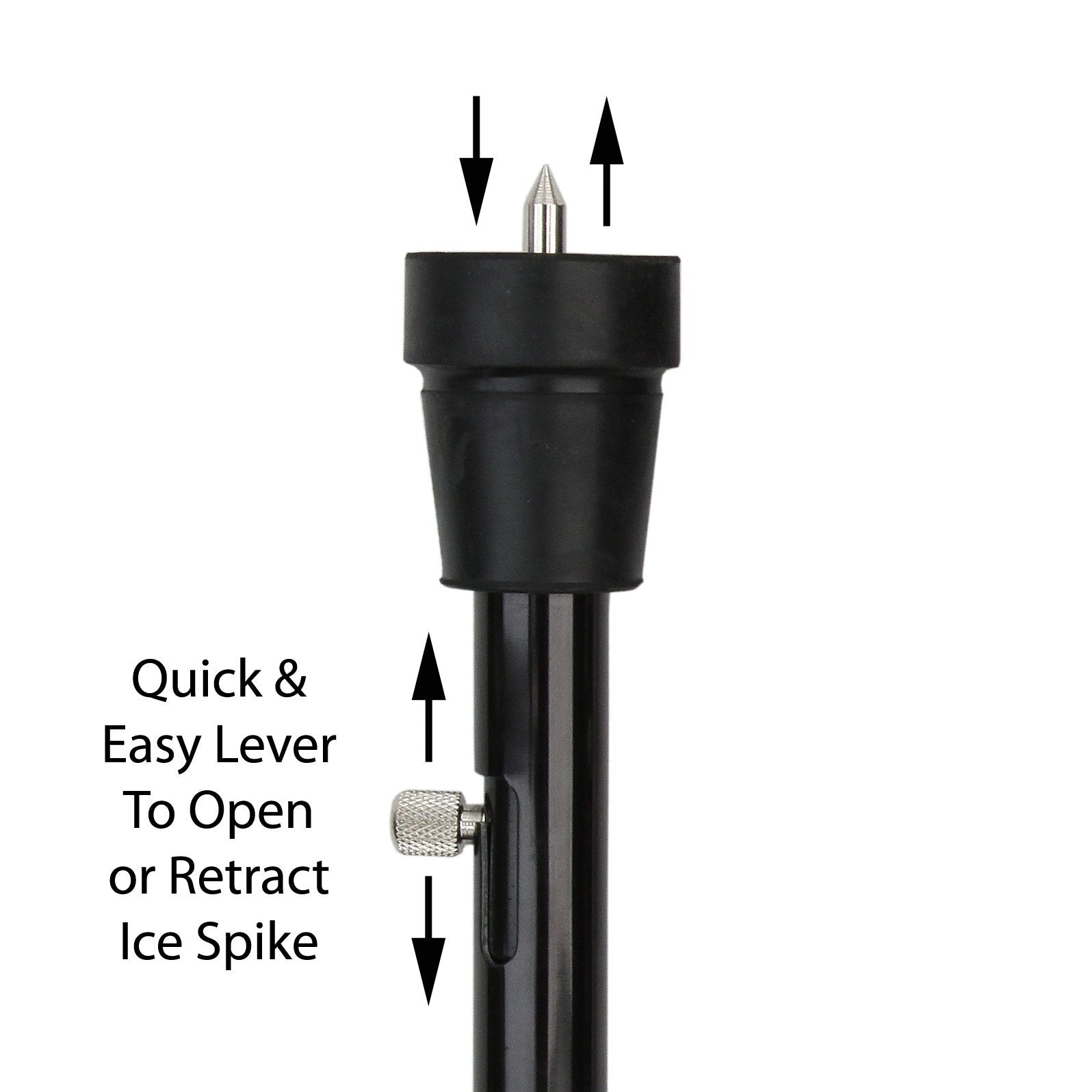 Royal Canes Black Adjustable Orthopedic Handle Walking Cane with Retractable Ice Tip and Collar