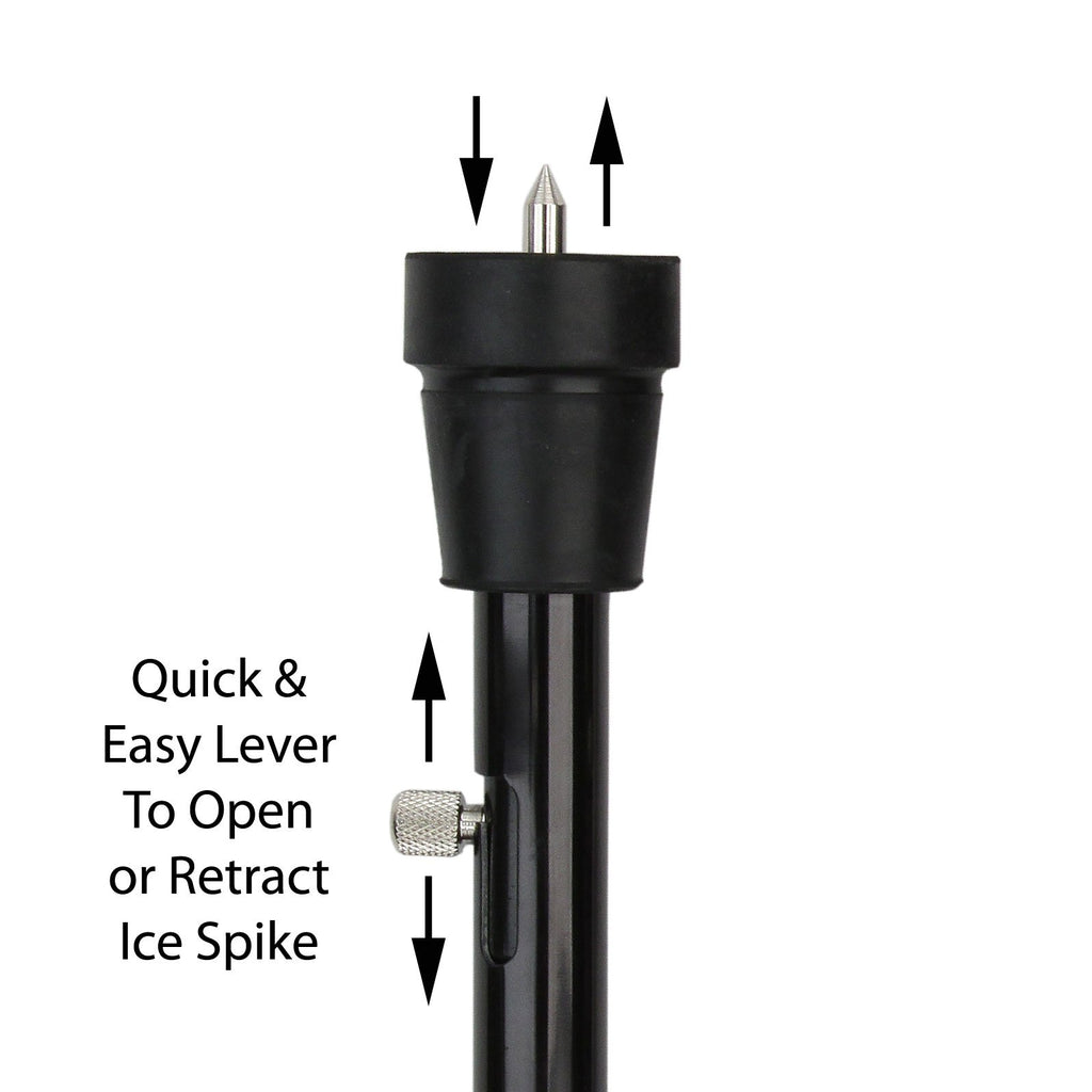Black Adjustable Orthopedic Handle Walking Cane with Retractable