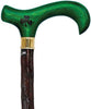 Royal Canes Genuine Blackthorn Wood Derby Walking Cane With Green Beech wood Handle and Shamrock