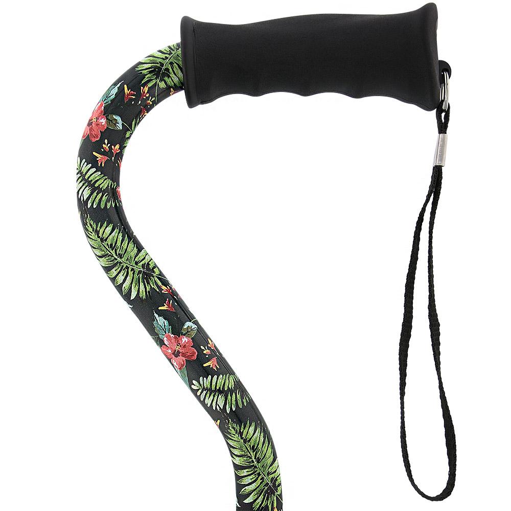 Royal Canes Island Way Designer Convertible Quad Base Walking Cane with Comfort Grip - Adjustable Shaft