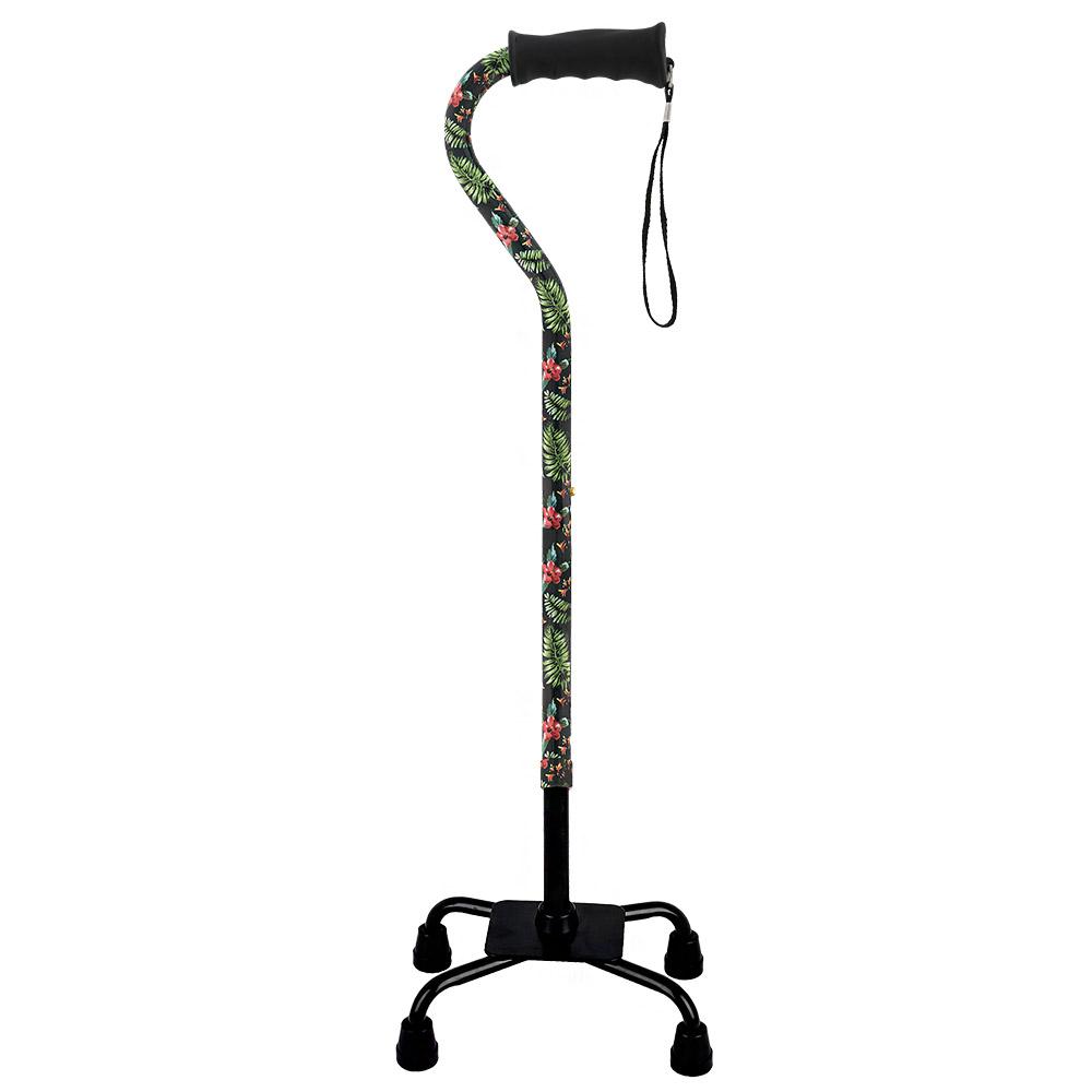 Royal Canes Island Way Designer Convertible Quad Base Walking Cane with Comfort Grip - Adjustable Shaft