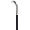 Royal Canes Silver 925r Short Crook Walking Stick With Black Beechwood Shaft and Collar