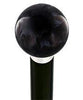 Royal Canes Luscious Black Pearl Round Knob Cane w/ Custom Wood Shaft & Collar