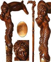 Royal Canes Mermaid Artisan Intricate Handcarved Cane