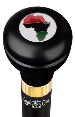 Royal Canes Africa Proud Flask Walking Stick w/ Black Beechwood Shaft & Pewter Collar