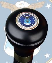 Royal Canes Air Force Flask Walking Stick With Black Beechwood Shaft and Brass Collar