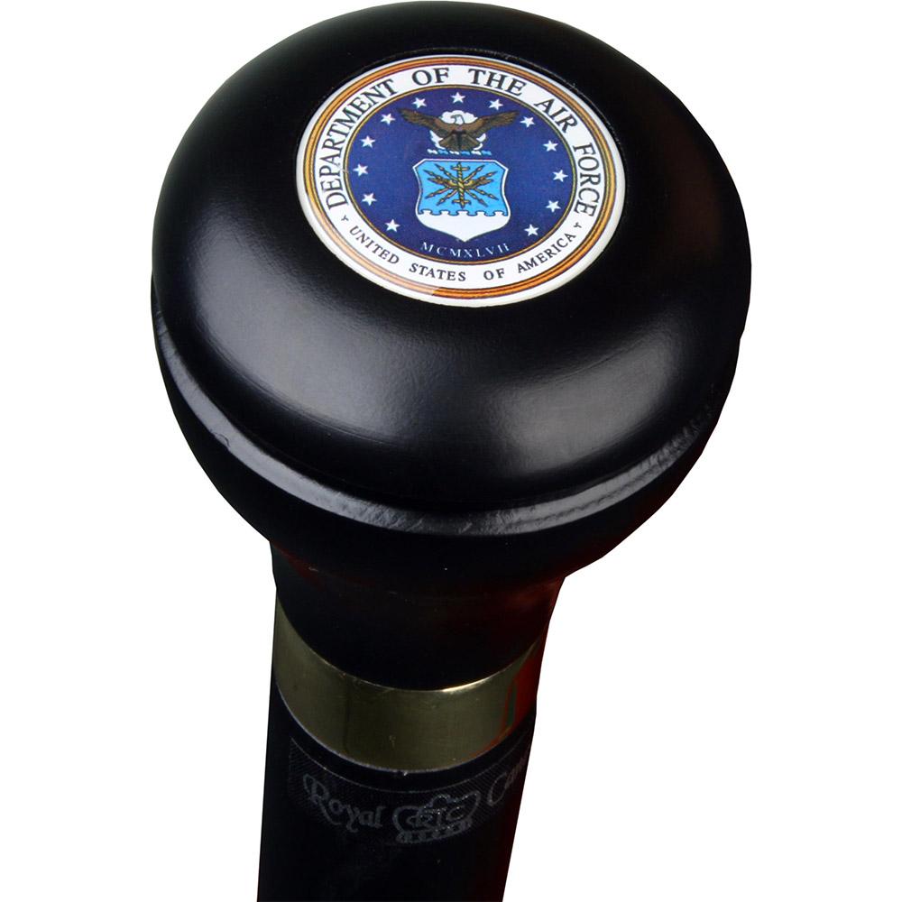 Royal Canes Air Force Flask Walking Stick With Black Beechwood Shaft and Brass Collar