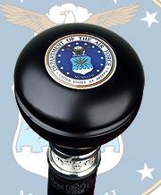 Royal Canes Air Force Knob Walking Stick With Black Beechwood Shaft and Pewter Collar