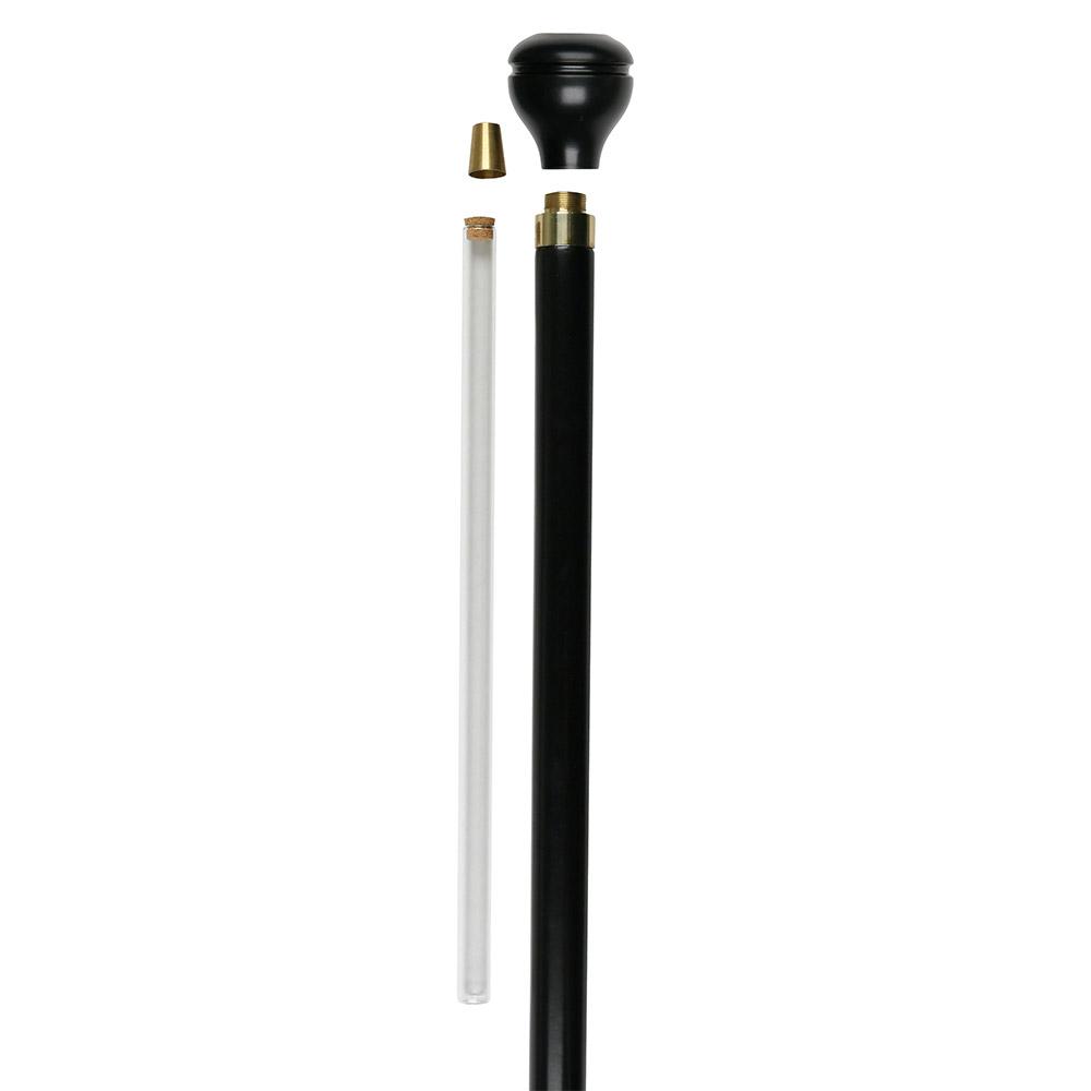 Royal Canes Army Flask Walking Stick With Black Beechwood Shaft and Brass Collar