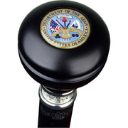 Royal Canes Army Knob Walking Stick With Black Beechwood Shaft and Pewter Collar