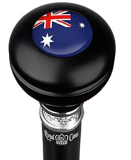 Royal Canes Australia Knob Walking Stick w/ Black Beechwood Shaft & Pewter Collar
