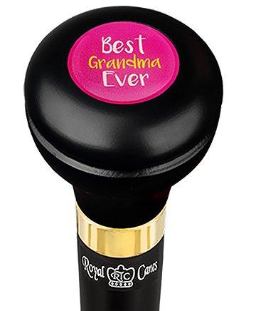 Royal Canes Best Grandma Flask Walking Stick w/ Black Beechwood Shaft & Pewter Collar