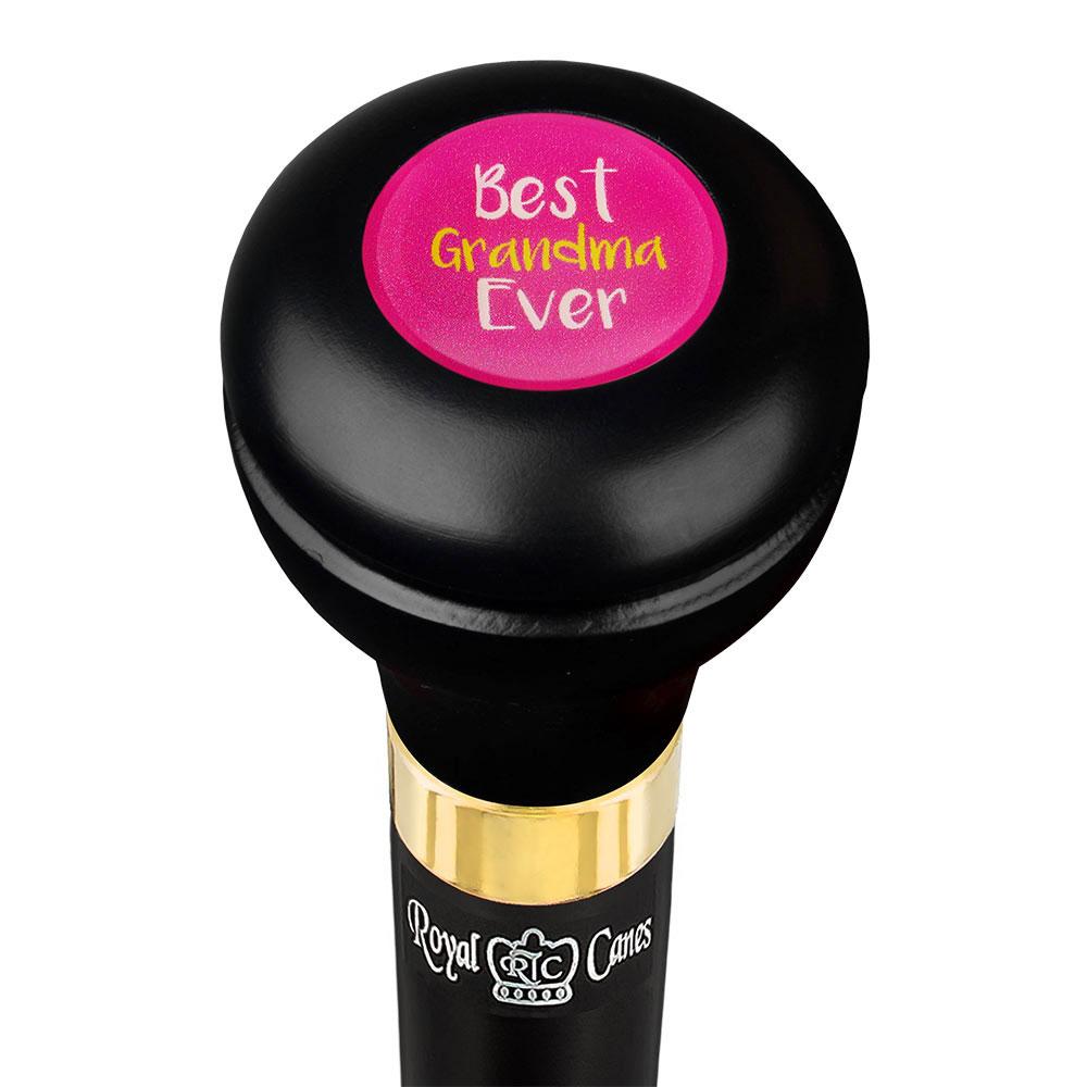Royal Canes Best Grandma Flask Walking Stick w/ Black Beechwood Shaft & Pewter Collar