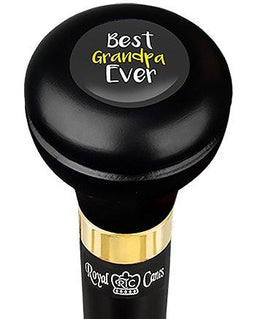 Royal Canes Best Grandpa Flask Walking Stick w/ Black Beechwood Shaft & Pewter Collar