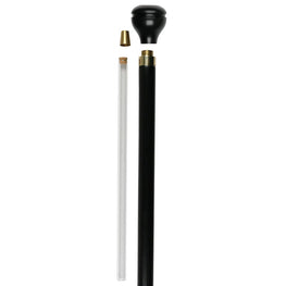 Royal Canes Brazil Flask Walking Stick w/ Black Beechwood Shaft & Pewter Collar
