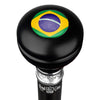 Royal Canes Brazil Knob Walking Stick w/ Black Beechwood Shaft & Pewter Collar