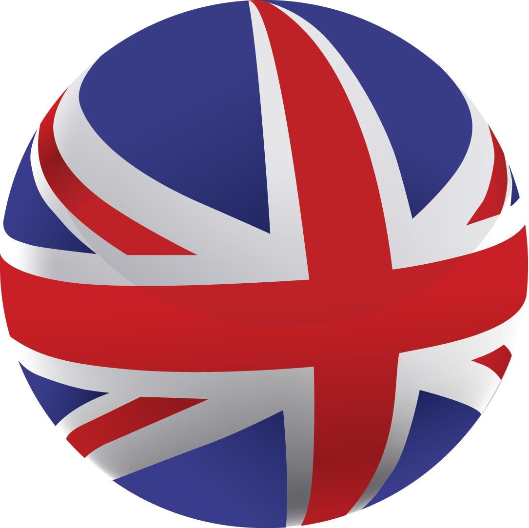 Royal Canes British Flag Flat Top Walking Stick With Black Beechwood Shaft and Pewter Collar
