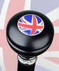 Royal Canes British Flag Knob Walking Stick With Black Beechwood Shaft and Pewter Collar