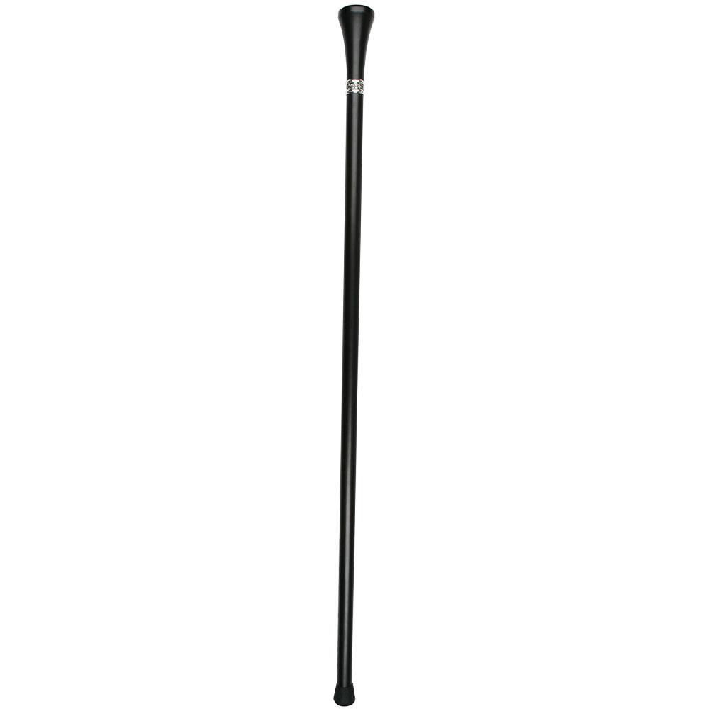 Royal Canes California Flat Top Walking Stick w/ Black Beechwood Shaft & Pewter Collar