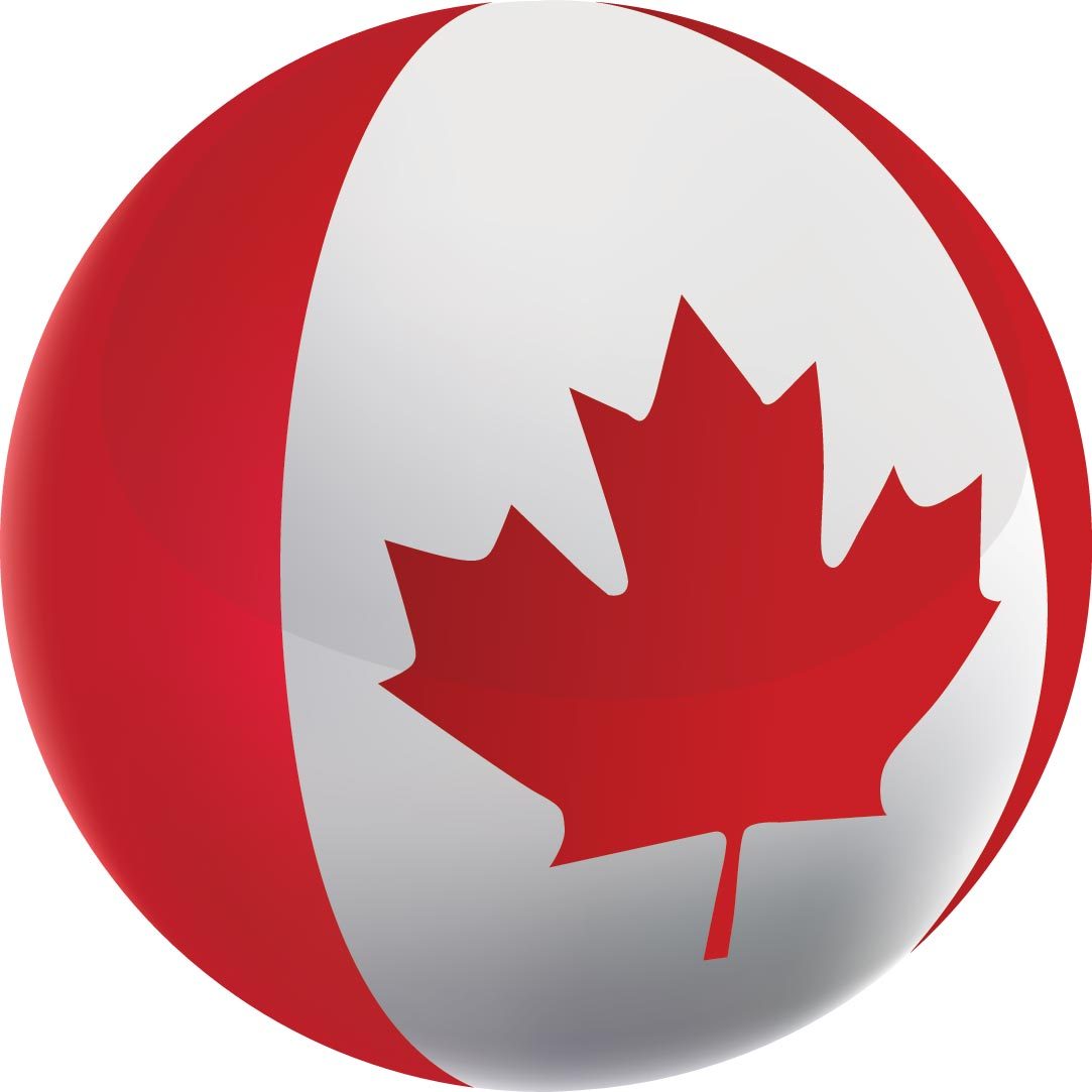 Royal Canes Canadian Flag Flat Top Walking Stick With Black Beechwood Shaft and Pewter Collar
