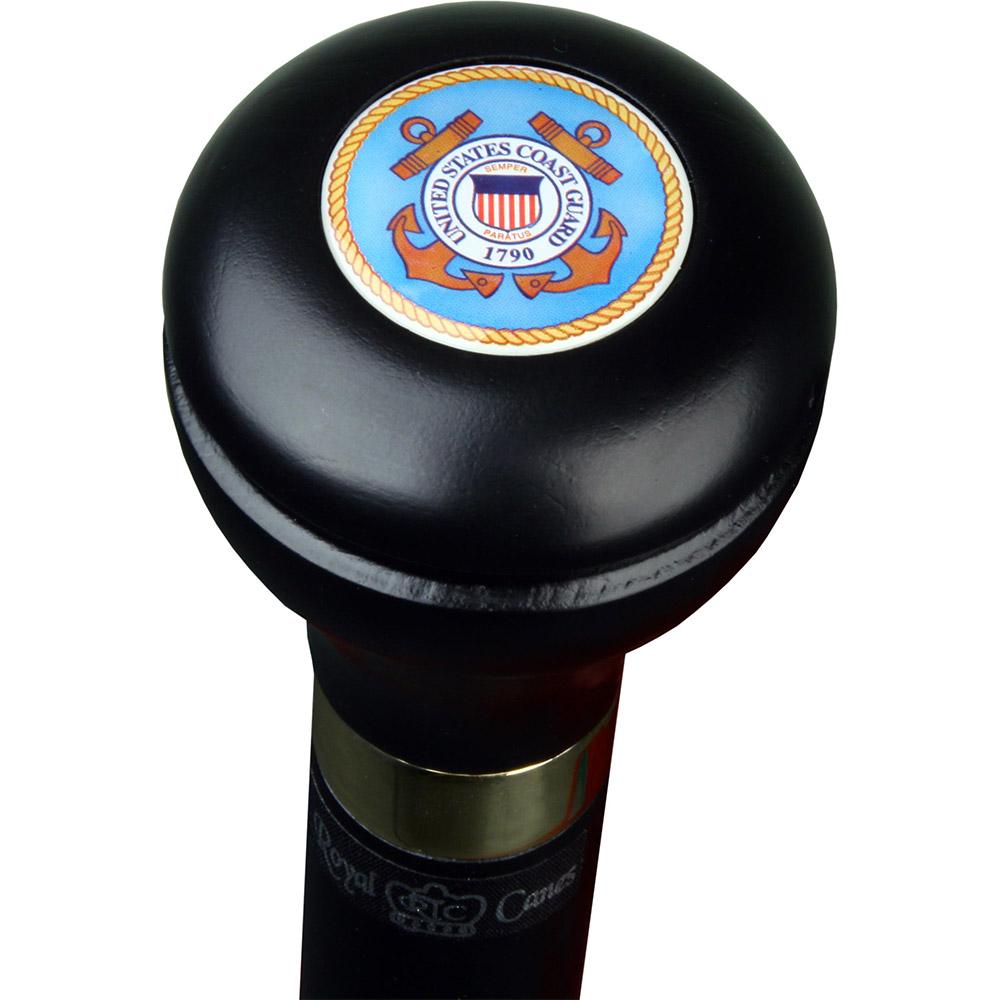 Royal Canes Coast Guard Flask Walking Stick With Black Beechwood Shaft and Brass Collar