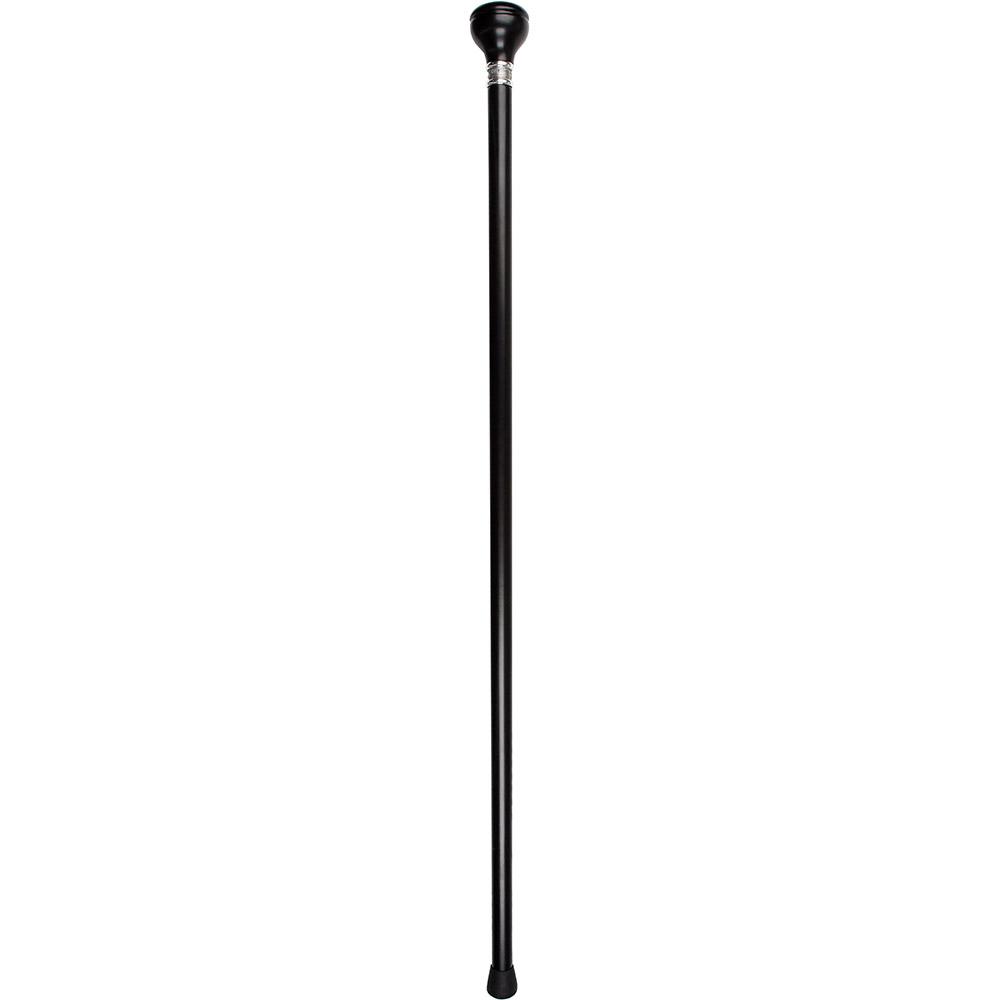 Royal Canes Coast Guard Knob Walking Stick With Black Beechwood Shaft and Pewter Collar