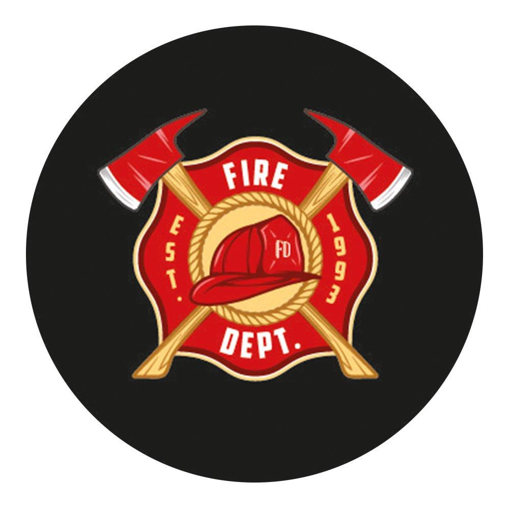 Royal Canes Fire Department Knob Walking Stick w/ Black Beechwood Shaft & Pewter Collar