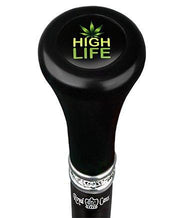 Royal Canes High Life Flat Top Walking Stick w/ Black Beechwood Shaft & Pewter Collar