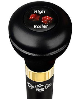 Royal Canes High Roller Flask Walking Stick w/ Black Beechwood Shaft & Pewter Collar