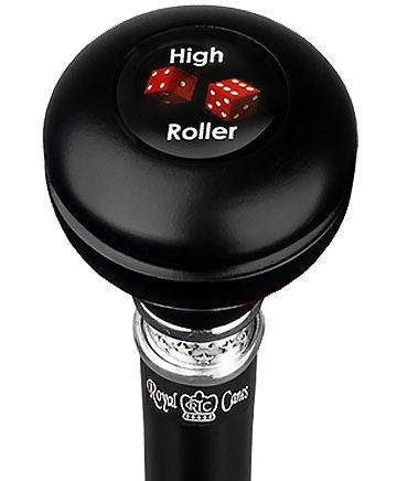 Royal Canes High Roller Knob Walking Stick w/ Black Beechwood Shaft & Pewter Collar