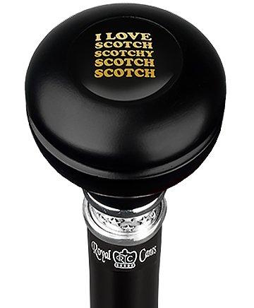 Royal Canes I Love Scotch Knob Walking Stick w/ Black Beechwood Shaft & Pewter Collar