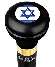 Royal Canes Jewish Star of David Flask Walking Stick w/ Black Beechwood Shaft & Pewter Collar
