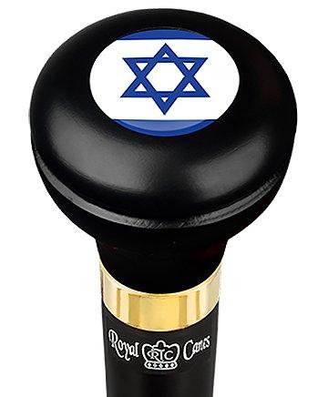 Royal Canes Jewish Star of David Flask Walking Stick w/ Black Beechwood Shaft & Pewter Collar
