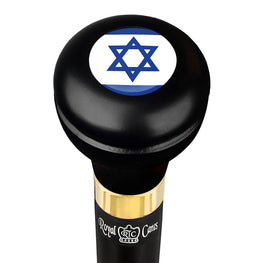 Royal Canes Jewish Star of David Flask Walking Stick w/ Black Beechwood Shaft & Pewter Collar