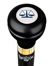 Royal Canes Legal lawyer Flask Walking Stick w/ Black Beechwood Shaft & Pewter Collar